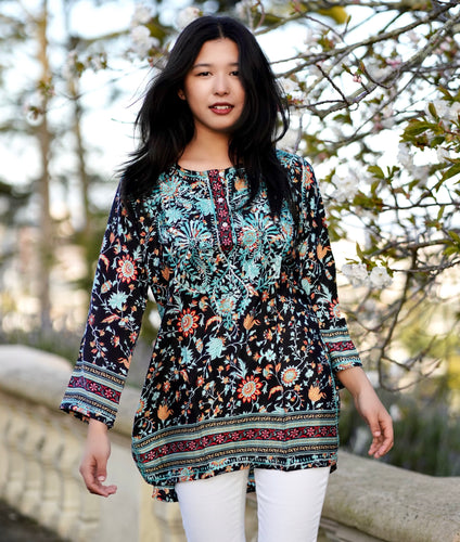 Embroidered Silk Tunic – Dolma Inc Embroidered Silk Tunic – Dolma Inc