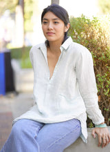 Load image into Gallery viewer, Jovie Linen Tunic Sky Blue 
