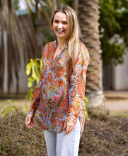 Load image into Gallery viewer, Anoushka Printed Paisley Top Blue
