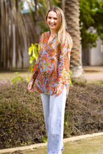 Load image into Gallery viewer, Anoushka Printed Paisley Top Blue
