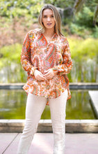 Load image into Gallery viewer, Anoushka Printed Paisley Top Red
