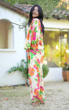 Load image into Gallery viewer, Anela Floral Print Pants Beige Multi 
