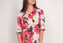 Load image into Gallery viewer, Reine Shirt Dress White Fuchsia
