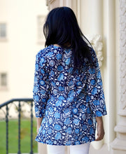 Load image into Gallery viewer, Nadine Cotton Tunic Blue White
