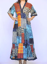 Load image into Gallery viewer, Abstract Patchwork Maxi Dress - Polka Dots
