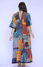 Load image into Gallery viewer, Abstract Patchwork Maxi Dress - Polka Dots
