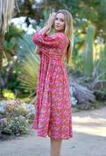 Load image into Gallery viewer, Mylah Midi Dress Block Printed Coral Multi
