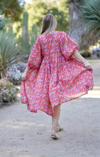 Load image into Gallery viewer, Mylah Midi Dress Block Printed Coral Multi
