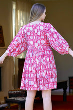 Load image into Gallery viewer, Raya Block Printed Mini Dress- Coral
