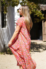 Load image into Gallery viewer, Amaryllis Maxi Dress Block Printed Coral
