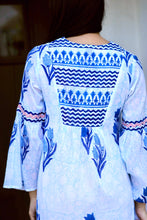 Load image into Gallery viewer, Frances Hand Block Printed Dress Navy Floral
