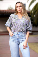 Load image into Gallery viewer, Anjou Top Navy Lt. Blue
