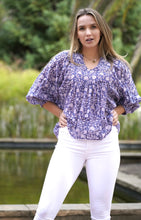 Load image into Gallery viewer, Anjou Block Printed Top Navy
