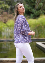 Load image into Gallery viewer, Anjou Block Printed Top Navy

