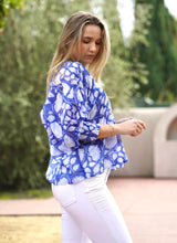 Load image into Gallery viewer, Anjou Block Printed Top Navy White
