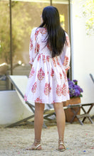 Load image into Gallery viewer, Raya Block Printed Mini Dress- White Coral
