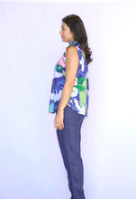 Load image into Gallery viewer, Crane Ruffle Sleeve Blouse-Navy
