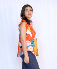 Load image into Gallery viewer, Crane Ruffle Sleeve Blouse-Red
