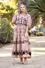Load image into Gallery viewer, Sienna Emb. Puff Sleeve Maxi Dress Sand Black
