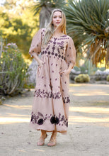 Load image into Gallery viewer, Sienna Emb. Puff Sleeve Maxi Dress Sand Black
