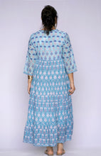 Load image into Gallery viewer, Jhene Block Print Dress Teal 
