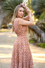 Load image into Gallery viewer, Camille Smocked Waist Maxi Dress Mocha
