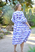 Load image into Gallery viewer, Mylah Midi Dress Geo Block Printed Blue
