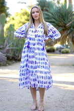 Load image into Gallery viewer, Mylah Midi Dress Geo Block Printed Blue
