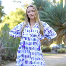 Load image into Gallery viewer, Mylah Midi Dress Geo Block Printed Blue

