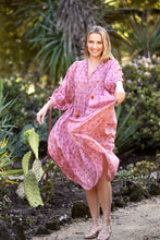 Load image into Gallery viewer, Mylah Midi Dress Block Printed Peach (Dusty Pink) 

