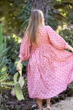 Load image into Gallery viewer, Mylah Midi Dress Block Printed Peach (Dusty Pink) 
