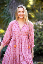 Load image into Gallery viewer, Mylah Midi Dress Block Printed Peach (Dusty Pink) 
