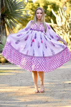 Load image into Gallery viewer, Mylah Midi Dress Block Printed Pink Navy
