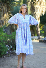 Load image into Gallery viewer, Mylah Midi Dress Block Printed Sky Blue
