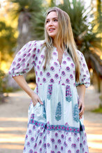 Load image into Gallery viewer, Remi Block Print Maxi Dress Lt. Blue
