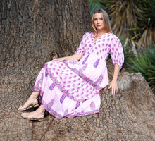 Load image into Gallery viewer, Remi Block Print Maxi Dress Pink
