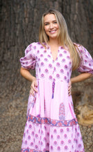 Load image into Gallery viewer, Remi Block Print Maxi Dress Pink
