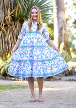 Load image into Gallery viewer, Aria Block Printed Dress White Green
