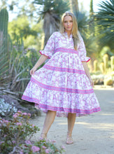 Load image into Gallery viewer, Aria Block Printed Dress White Pink
