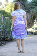 Load image into Gallery viewer, Bella Block Print Short Dress Blue
