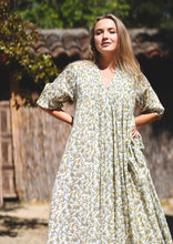 Load image into Gallery viewer, Skye Dress Hand Block Printed  Green
