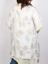 Load image into Gallery viewer, Coral Reef Metallic Kaftan White
