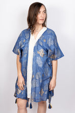 Load image into Gallery viewer, Coral Reef Metallic Kaftan Blue

