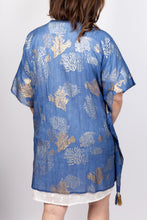 Load image into Gallery viewer, Coral Reef Metallic Kaftan Blue
