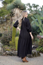 Load image into Gallery viewer, Elise Stripe Maxi Dress Black
