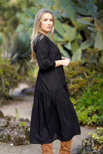 Load image into Gallery viewer, Elise Stripe Maxi Dress Black
