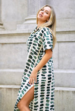 Load image into Gallery viewer, Zoey Geo Dress White Green
