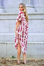 Load image into Gallery viewer, Zoey Geo Dress White Red
