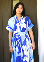 Load image into Gallery viewer, Brigitte Abstract Print Dress Blue Multi 

