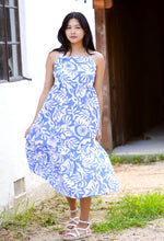 Load image into Gallery viewer, Clara Cotton Dress Blue White
